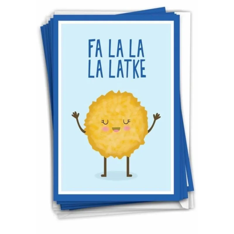 12 festive latke greeting cards fa la la la latke