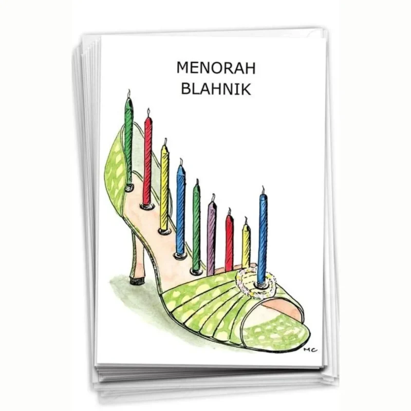 12 pack hanukkah menorah blahniks cards festive greetings