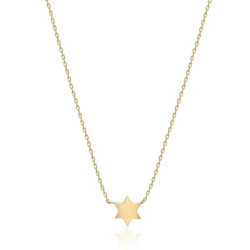 14k gold star of david necklace