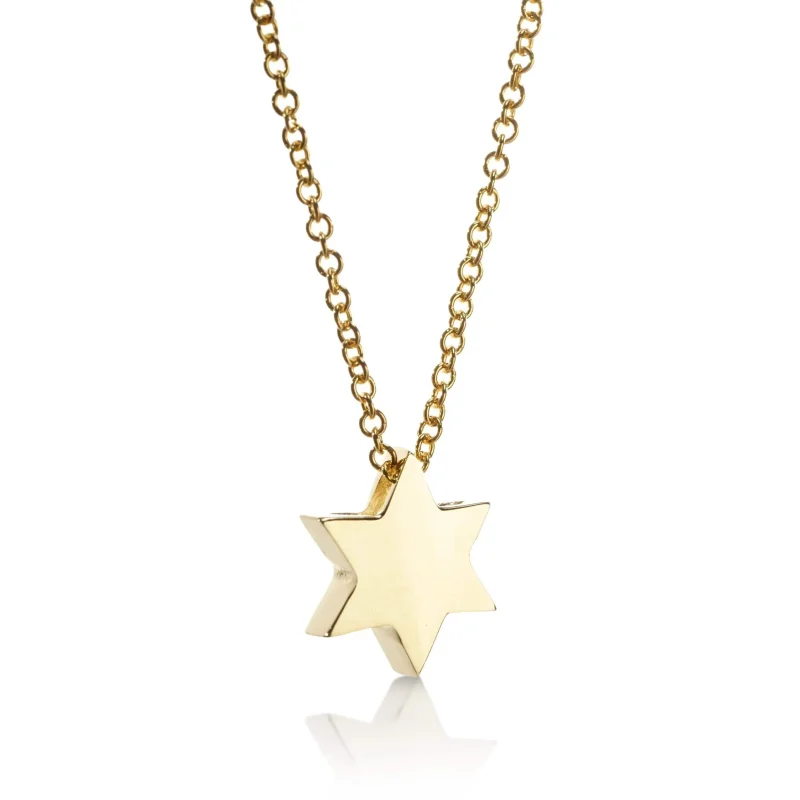 14k gold star of david necklace gold white or rose