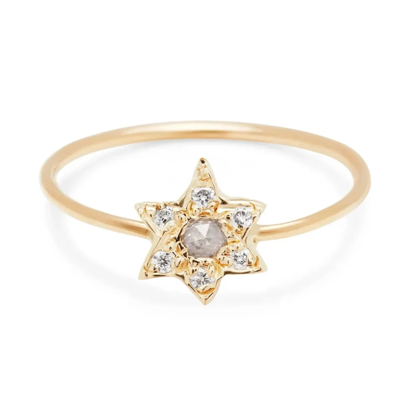 14k gold star of david ring with gemstones custom by elisa solomon