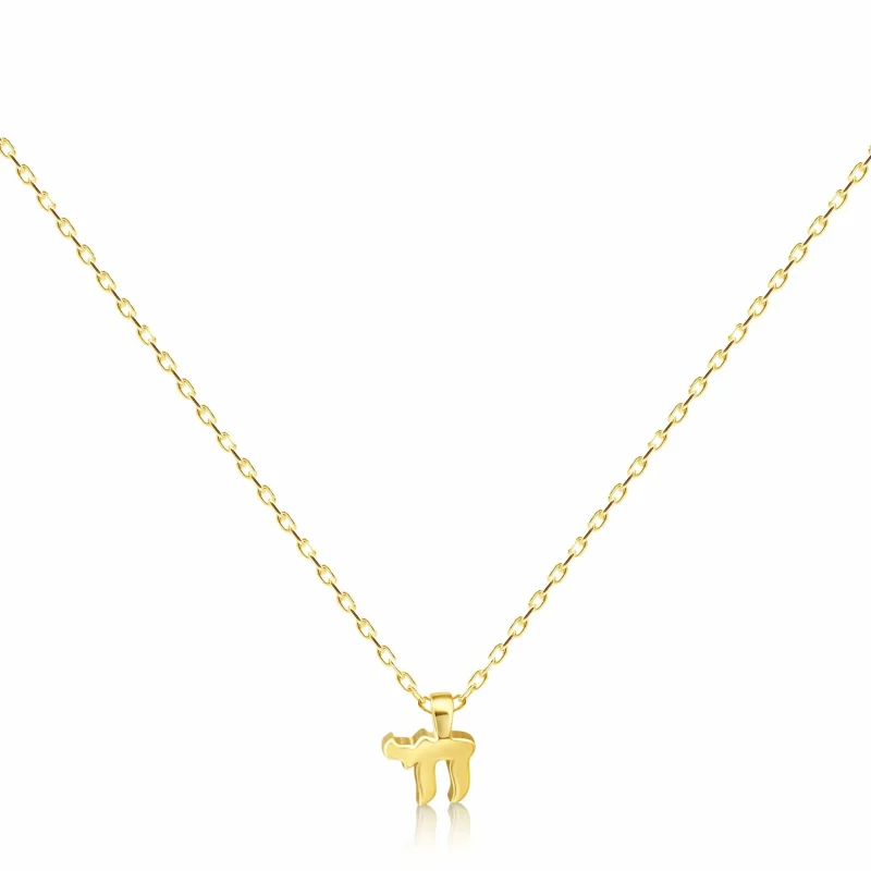 14k yellow gold mini chai necklace