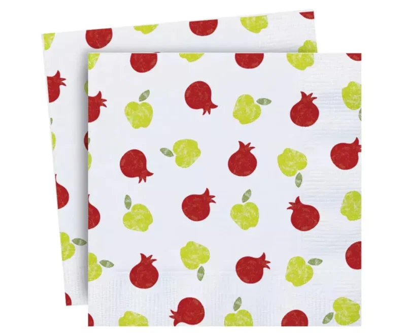 16 pomegranate apple printed napkins set