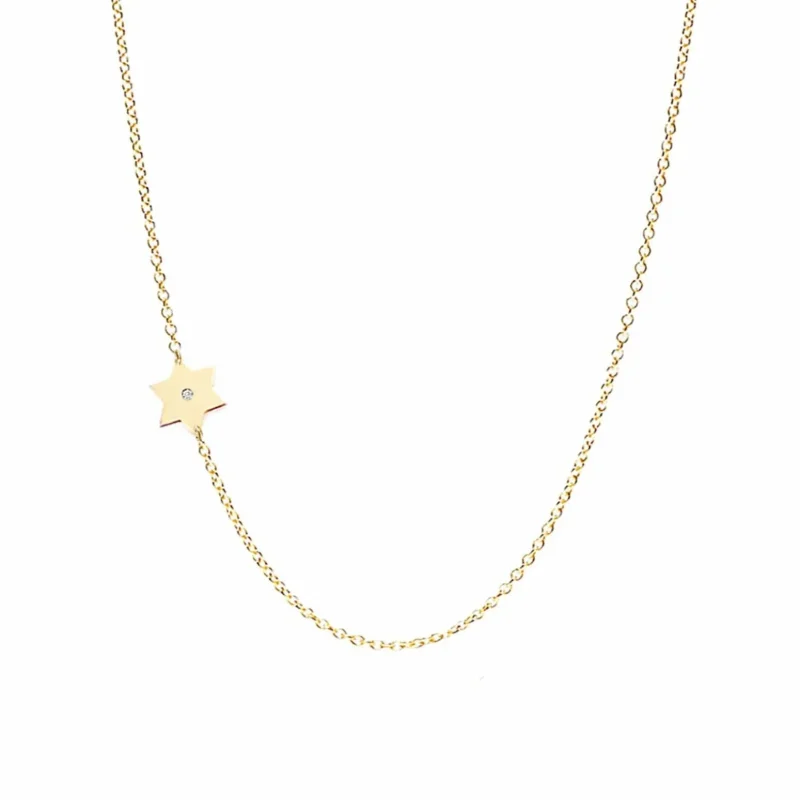 18k gold plated star of david necklace