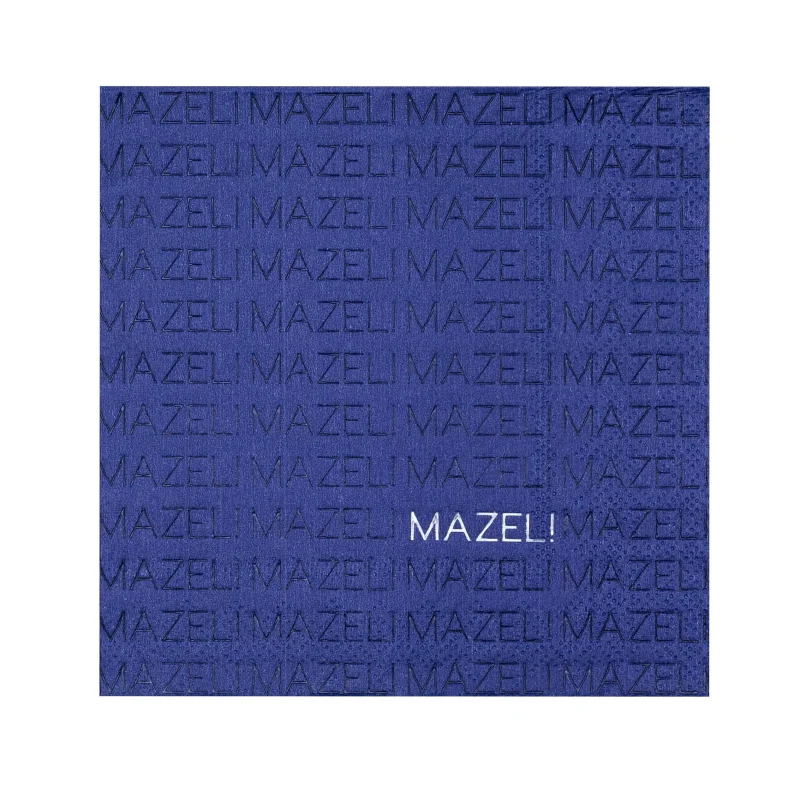 20 navy mazel cocktail napkins elegant party set