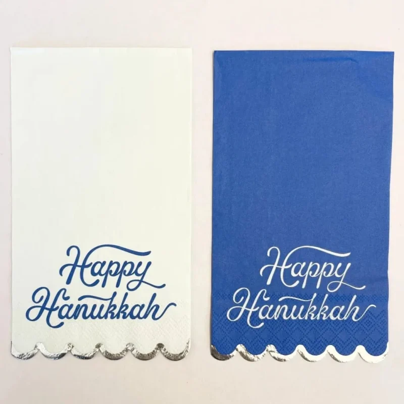 20 pack hanukkah dual script napkins festive table decor