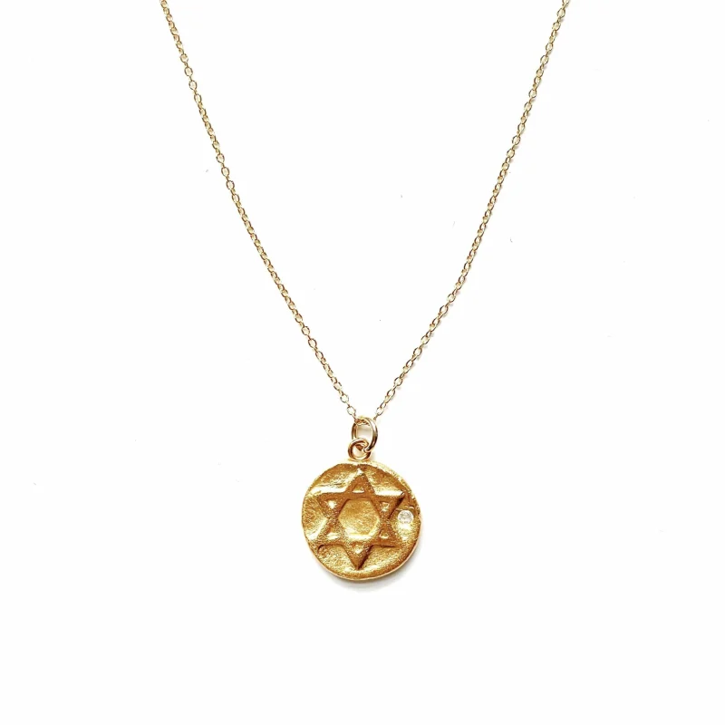 24k gold vermeil star of david necklace with crystal scaled