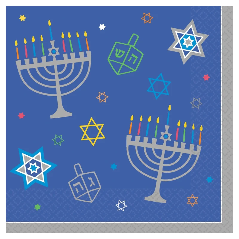 36 happy nights hanukkah luncheon napkins set