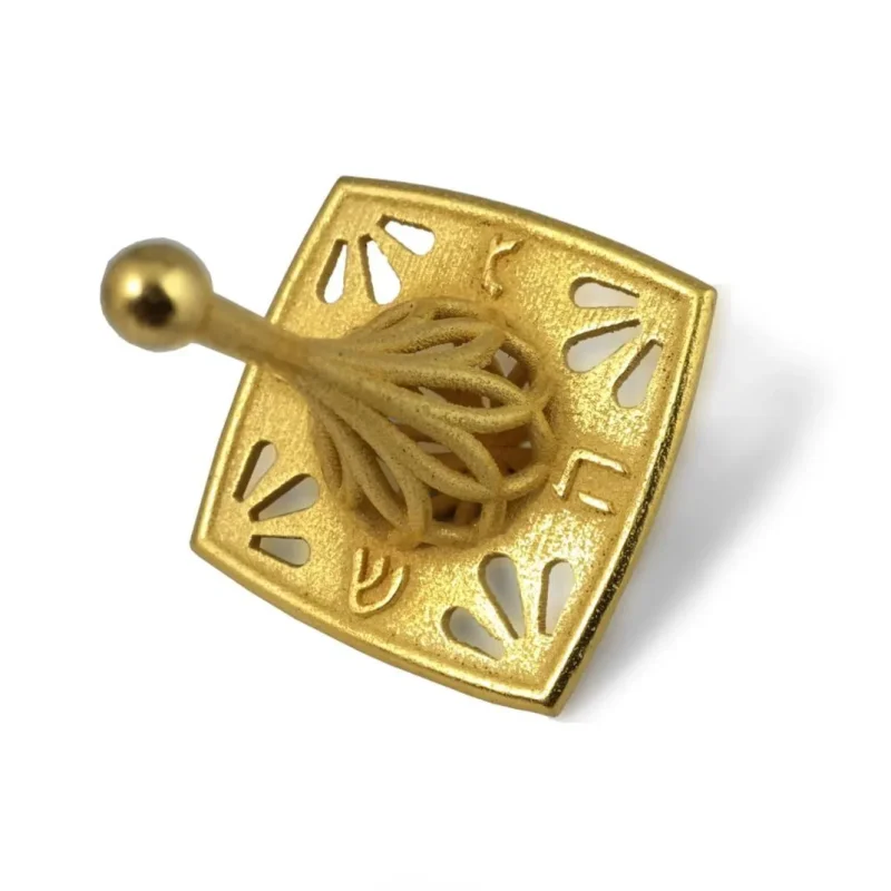 3d printed steel dreidel gold or nickel by joy stember