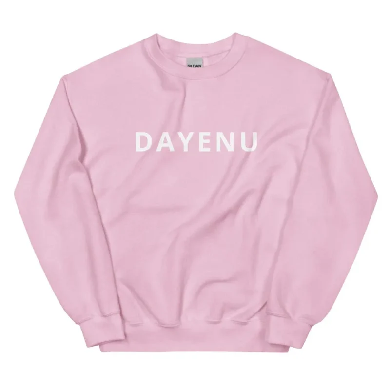 3xl pink dayenu unisex sweatshirt limited return policy