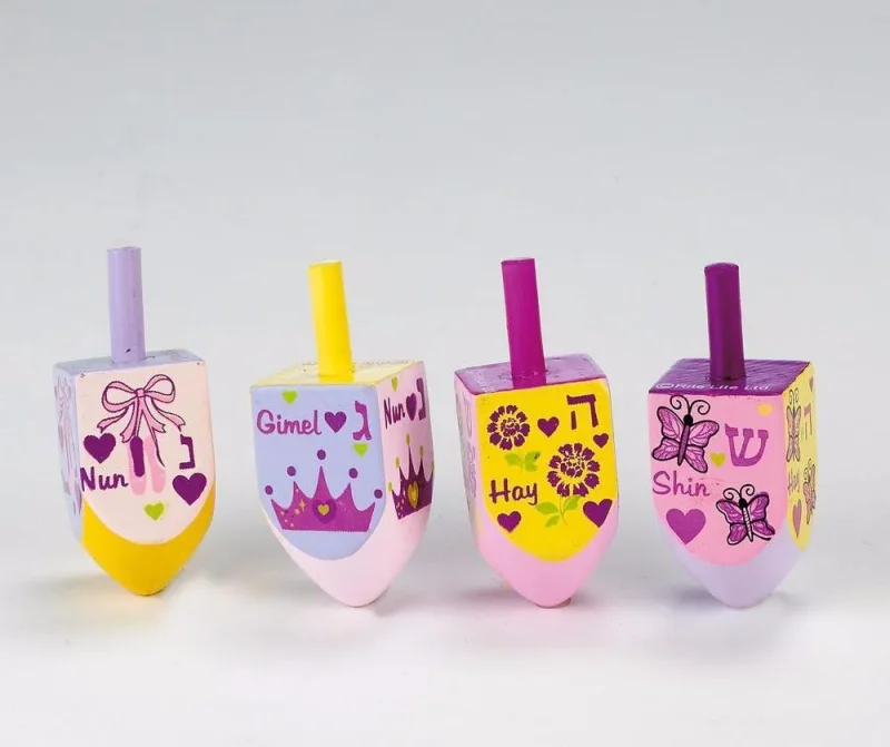 4 piece princess dreidel set for kids