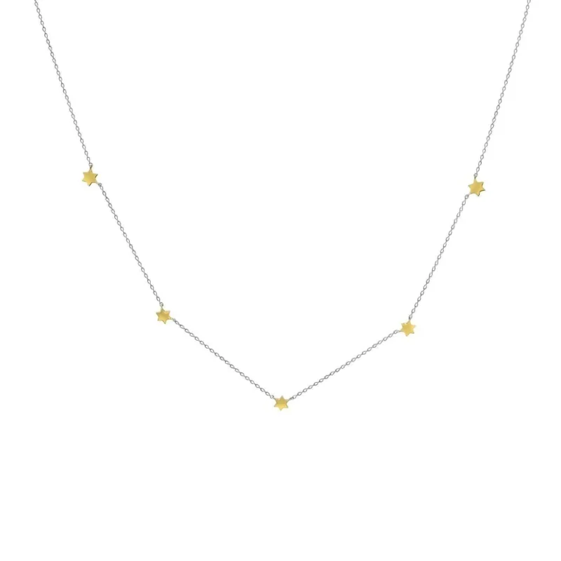 5 star jewish necklace silver 14k gold