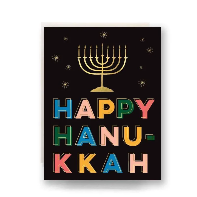 6 happy hanukkah greeting cards lights design