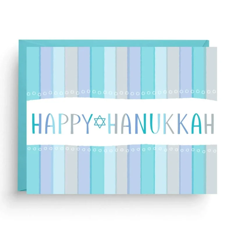 6 striped hanukkah greeting cards perfect holiday gift