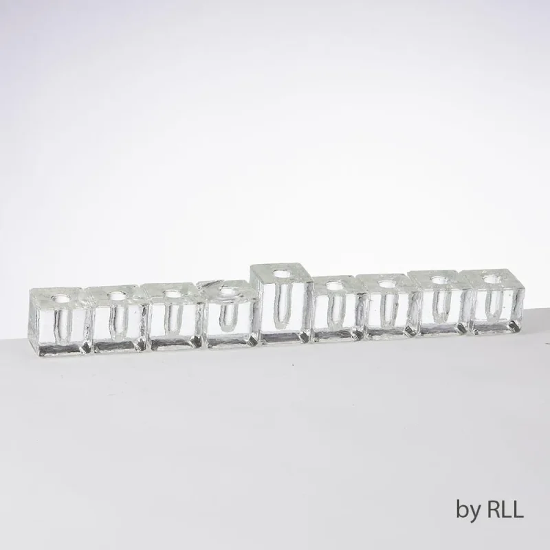 9 glass cube menorah for hanukkah elegant holiday decor