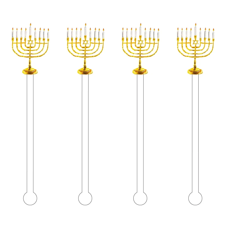 acrylic menorah stir sticks for drinks