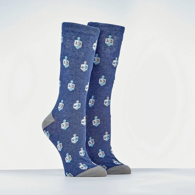 adult dreidel crew socks holiday fun