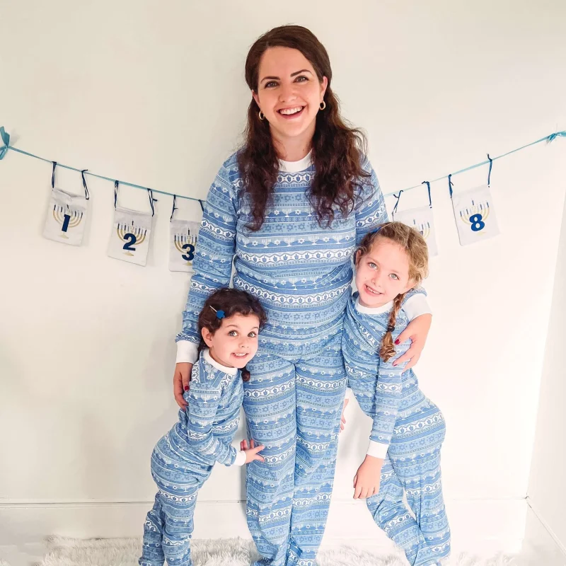 adults unisex hanukkah fair isle pajamas xs xl scaled