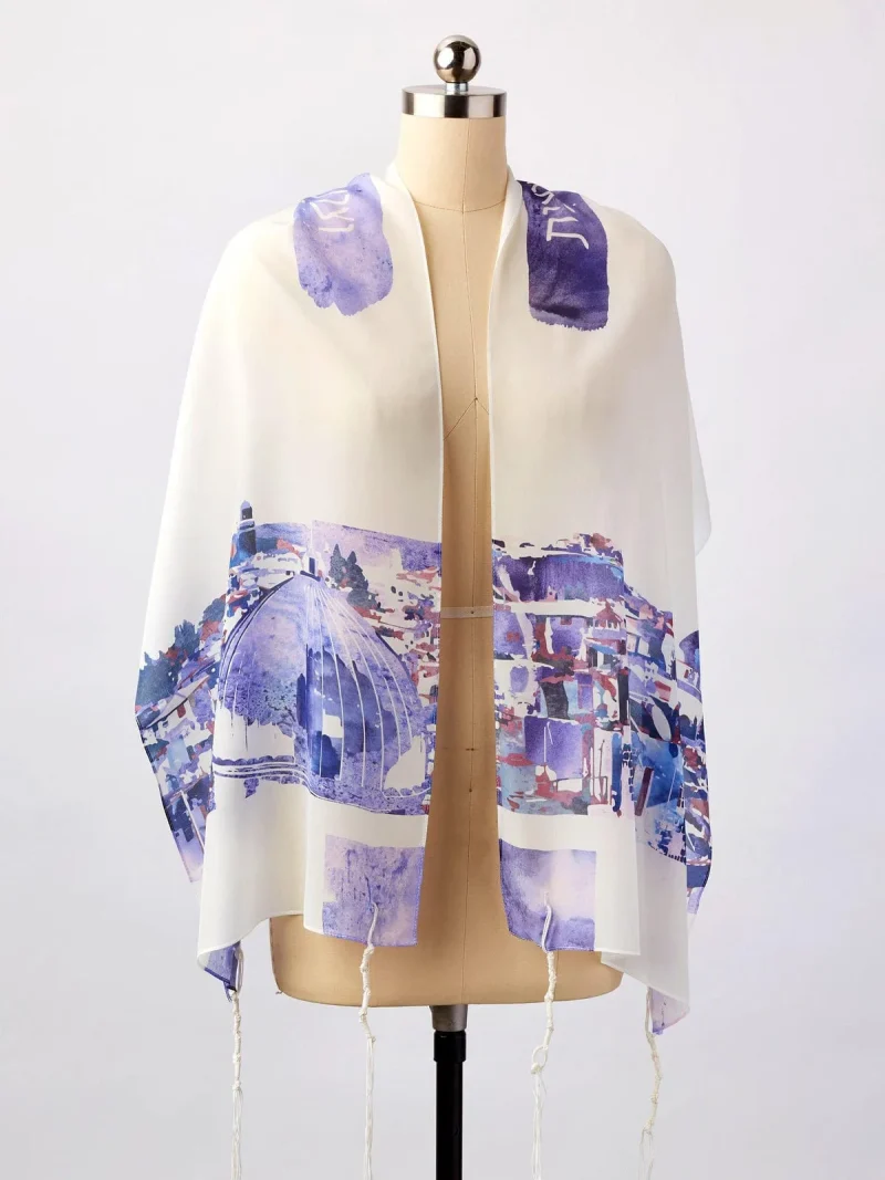 advah designs jerusalem silk tallit premium prayer shawl