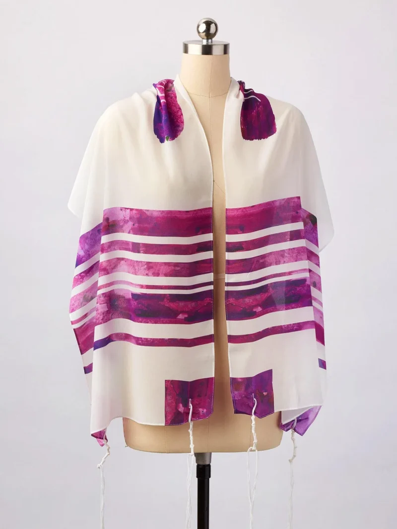 advah designs lilach silk tallit premium prayer shawl