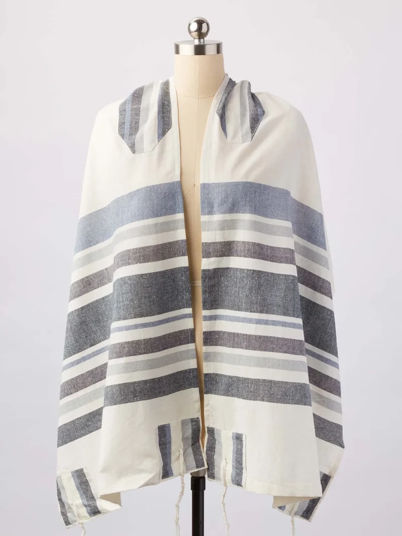 advah designs sky handwoven tallit shawl