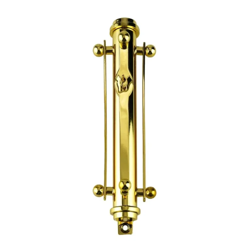 all gold mezuzah with suspension easy return