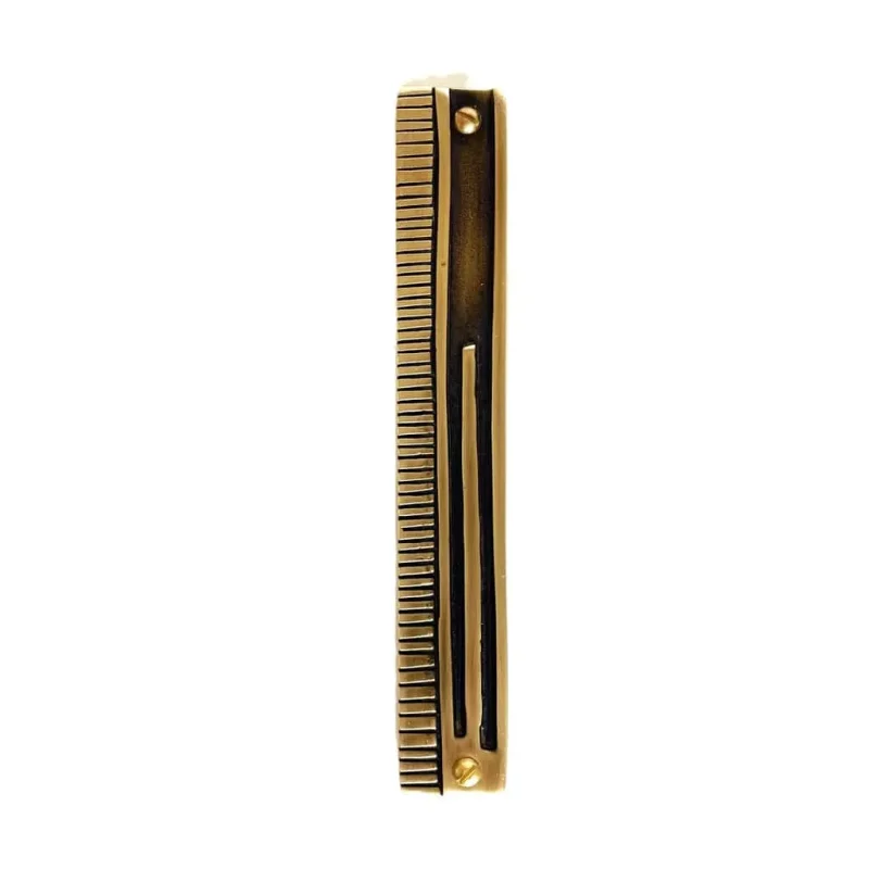 art deco brass mezuzah by emily rosenfeld