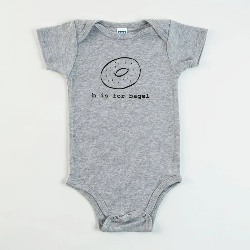 b is for bagel baby onesie soft cute