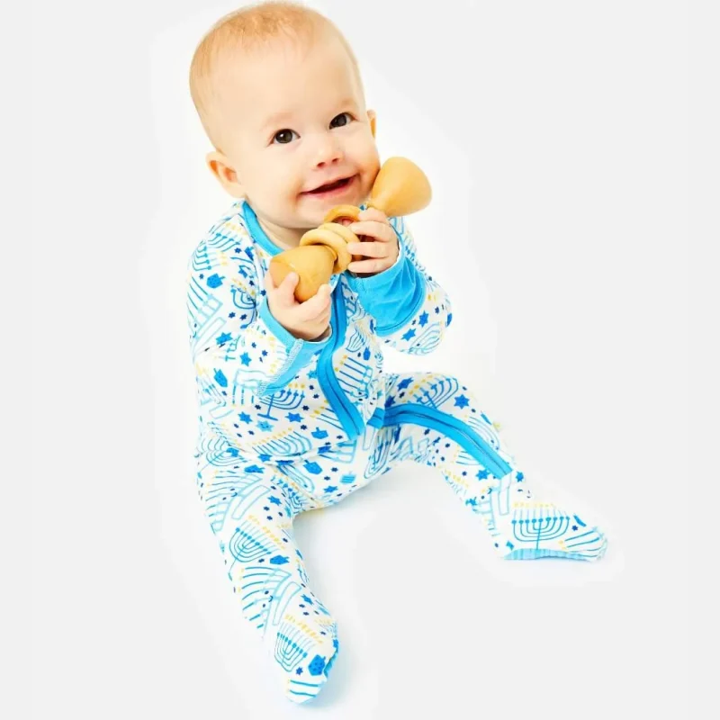 baby menorah footie pajamas 0 12m soft stretchy