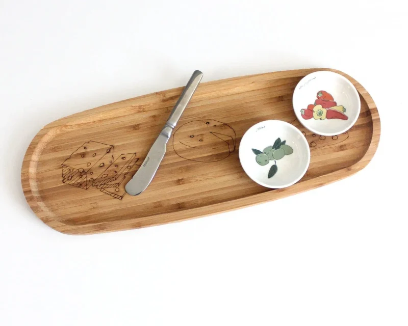 bamboo ceramic cheese board