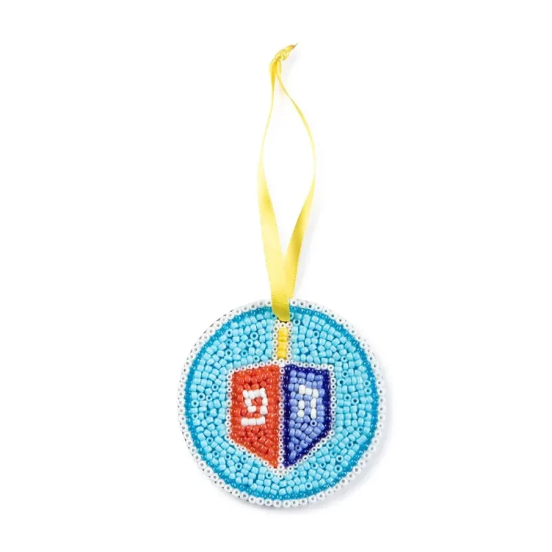 beaded dreidel ornament chai modern