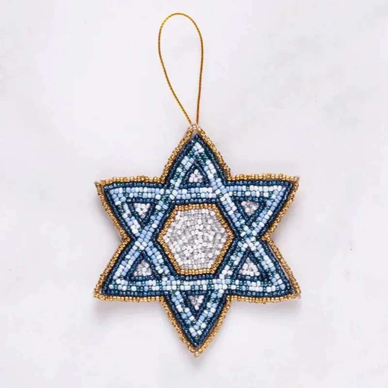 beaded star of david ornament for home decor