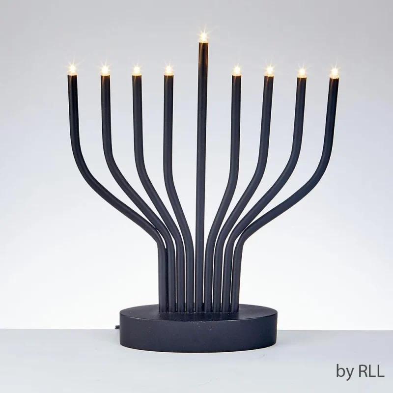 black metal led electric menorah