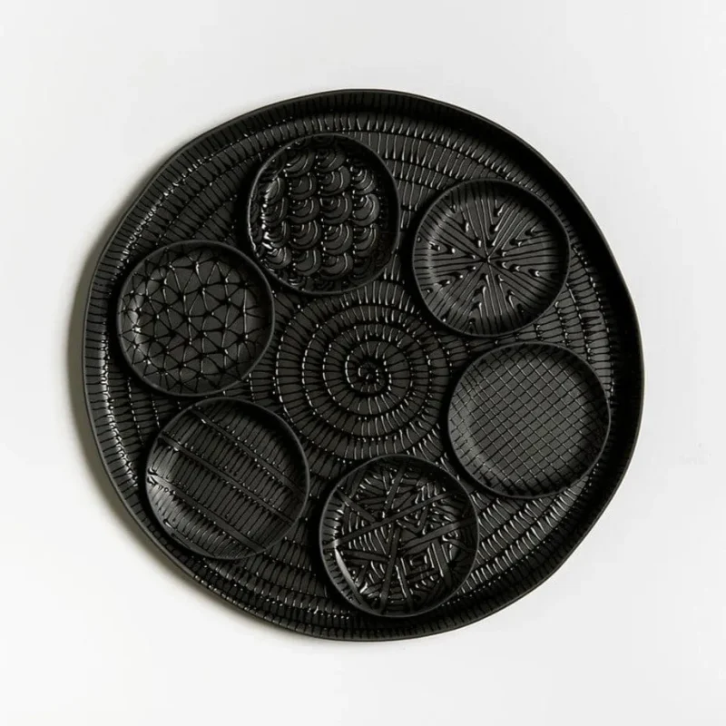 black onyx seder plate by maiyan ben yona