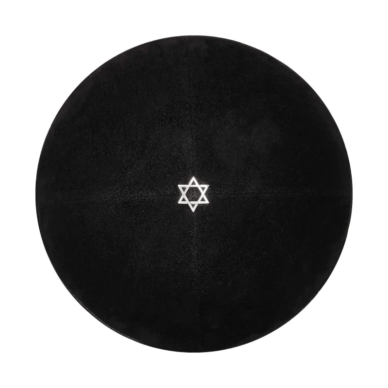 black suede star of david kippah premium quality 1