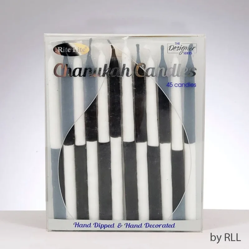 black white premium hanukkah candles