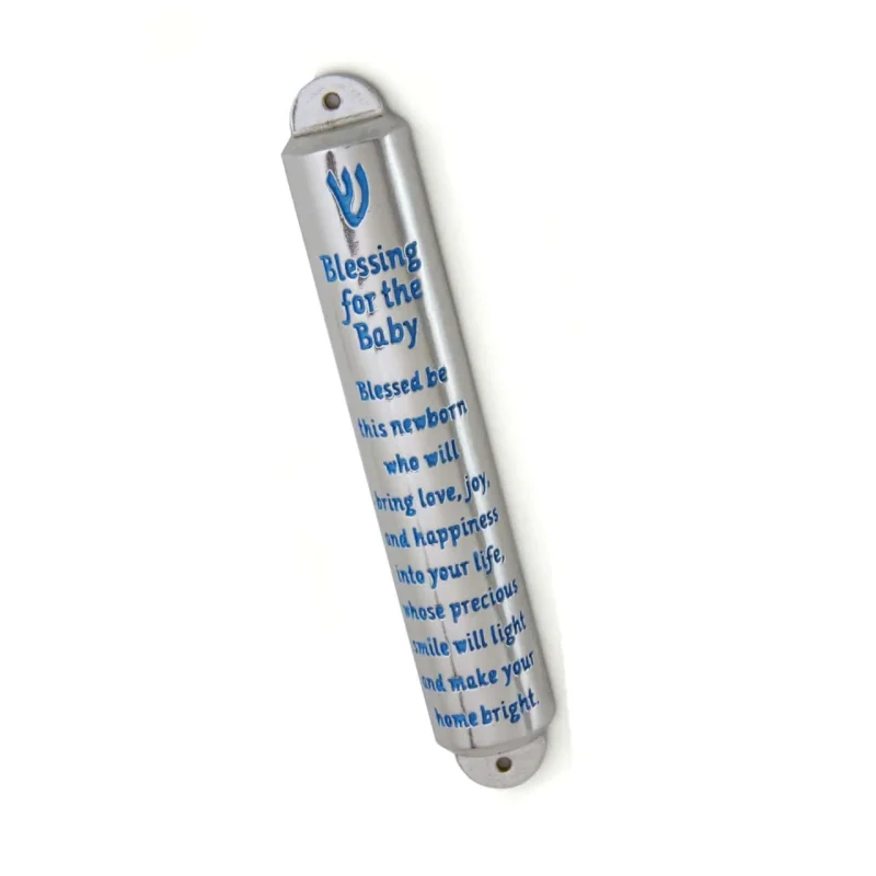 blue baby blessing mezuzah by joy stember