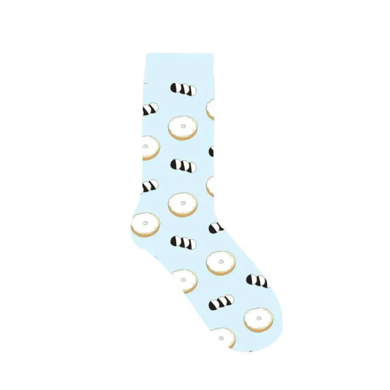 blue bagel cookie socks fun footwear for all