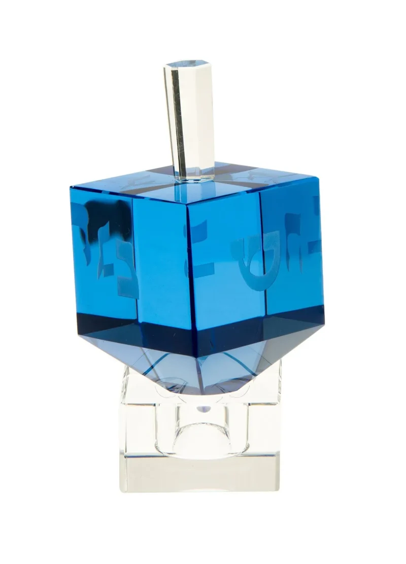 blue crystal dreidel premium hanukkah spinning top