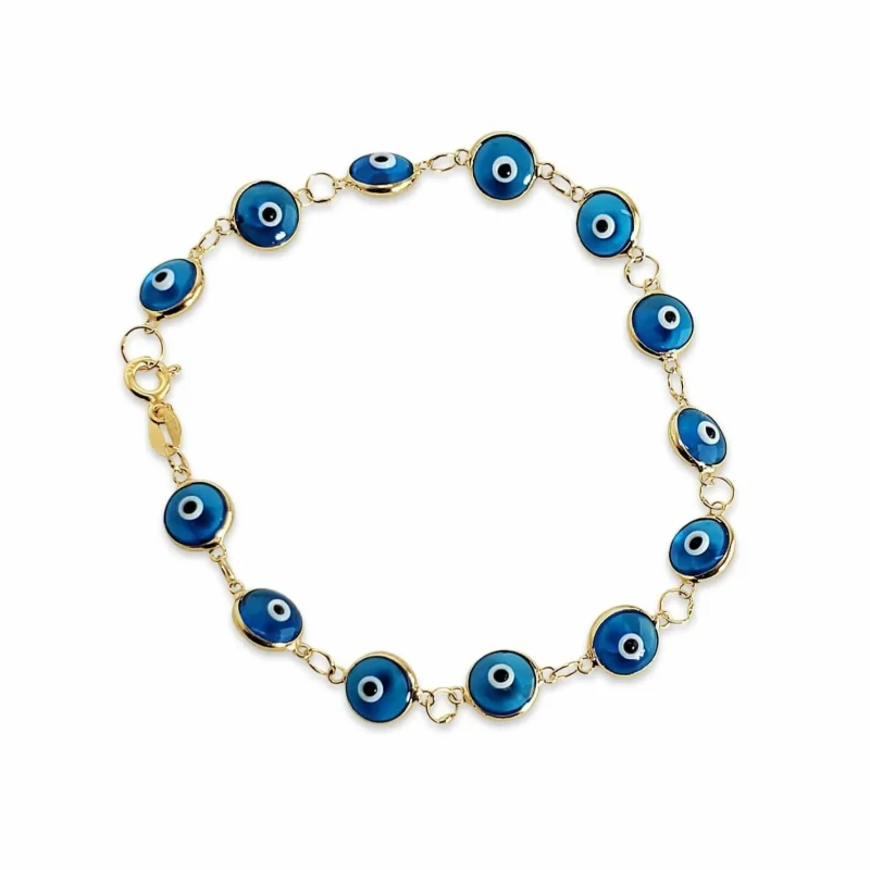 blue evil eye bracelet gold or silver