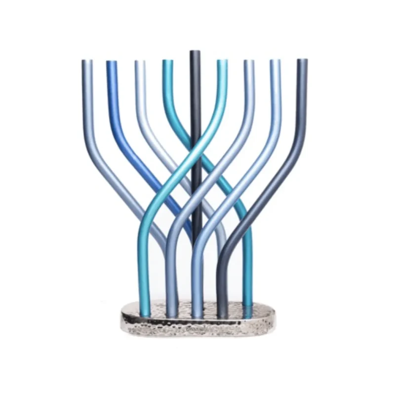 blue flame menorah by yair emanuel