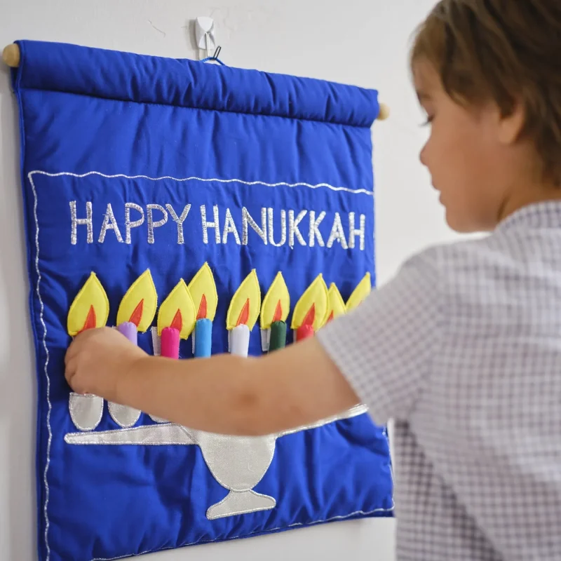 blue hanukkah menorah wall art perfect gift