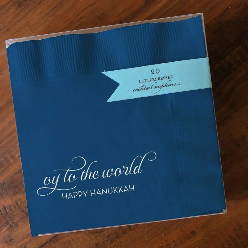 blue hanukkah napkins set of 20