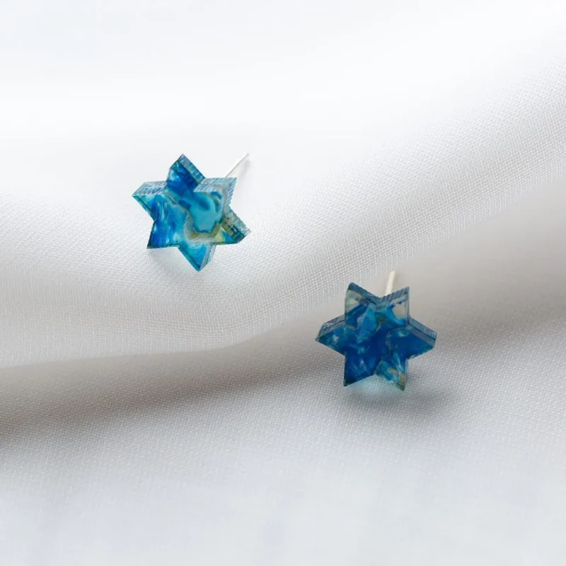 blue marble mini magen studs