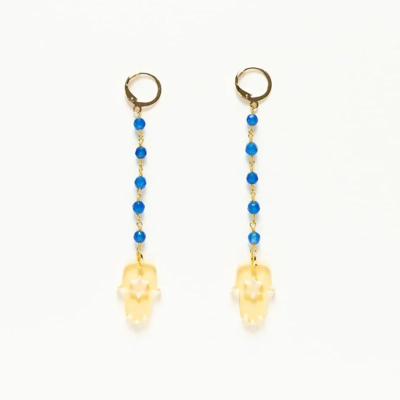 blue nude dahlia earrings elegant statement jewelry