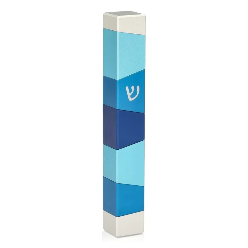 blue pazel design mezuzah by akilov easy returns