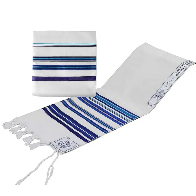 blue wool bar bat mitzvah tallit set bnai ohr