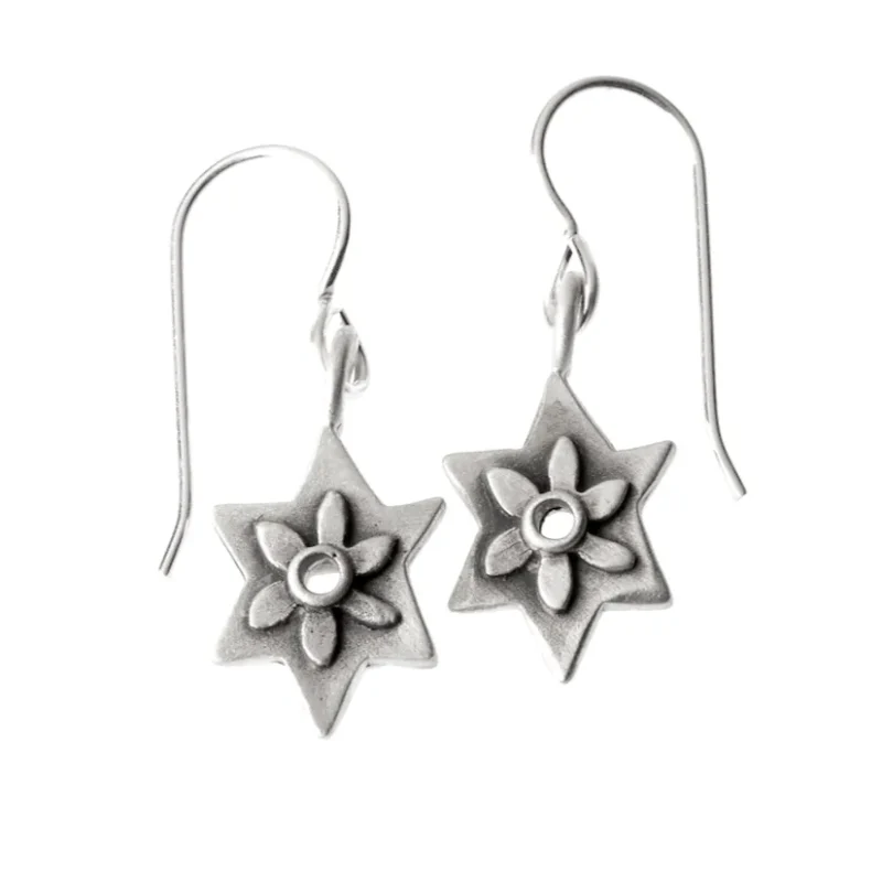 botanical star of david earrings by emily rosenfeld