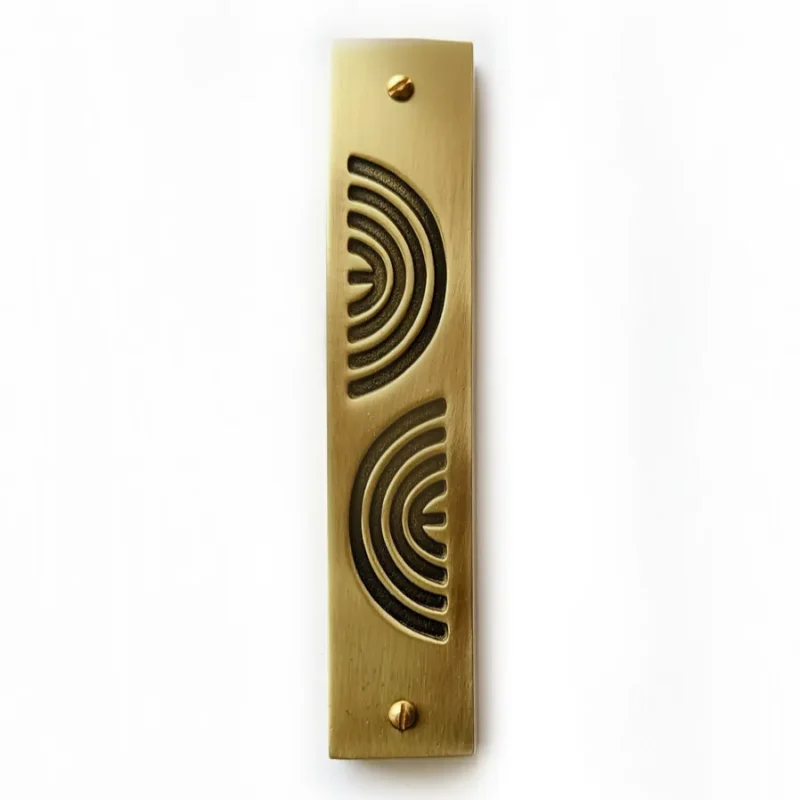 brass concentric arch mezuzah by emily rosenfeld