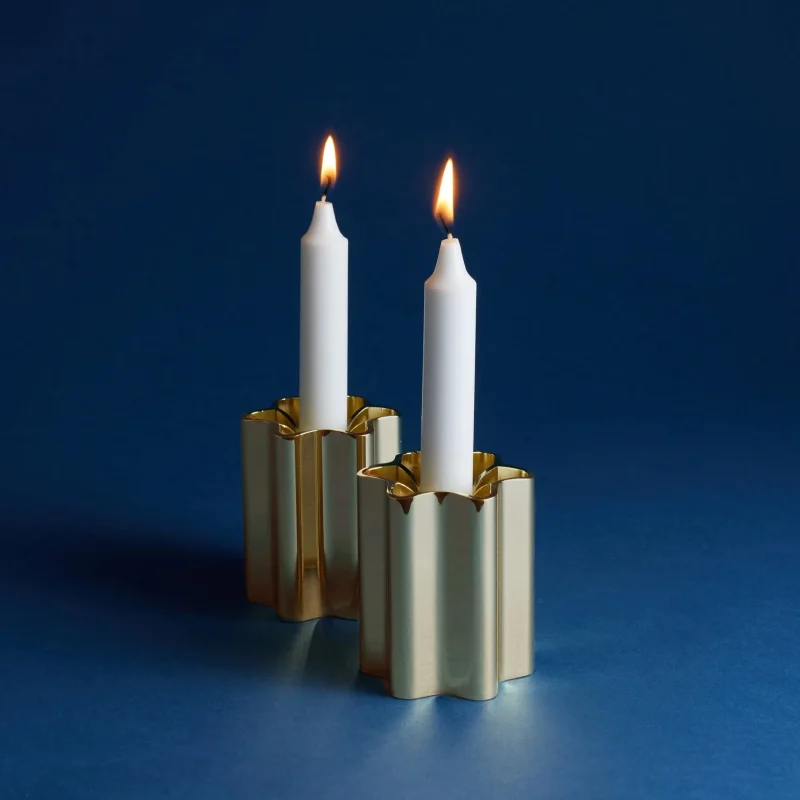 brass modern mensch candle holders